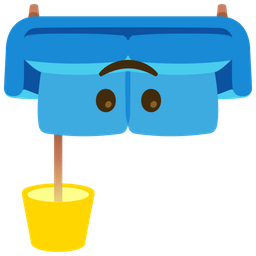 upside-down face and couch and lamp