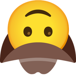 upside-down face and cowboy hat face