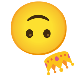 upside-down face and crown