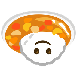 upside-down face and curry rice