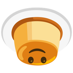 upside-down face and custard