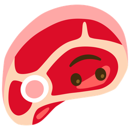 upside-down face and cut of meat