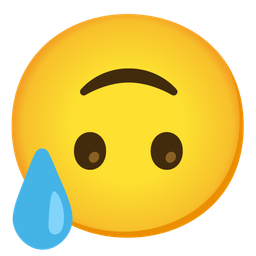 upside-down face and downcast face with sweat