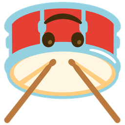 upside-down face and drum