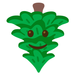 upside-down face and evergreen tree