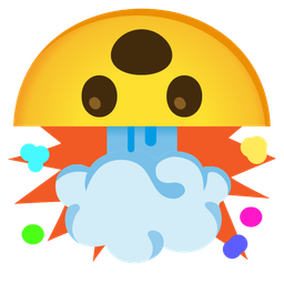 upside-down face and exploding head