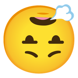 upside-down face and face exhaling