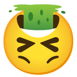 upside-down face and face vomiting