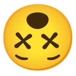 upside-down face and face with crossed-out eyes