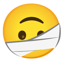 upside-down face and face with head-bandage