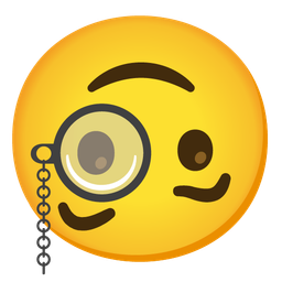 upside-down face and face with monocle