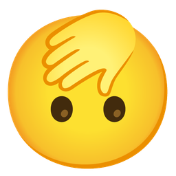 upside-down face and face with open eyes and hand over mouth