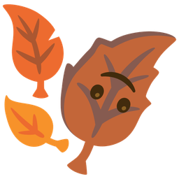 upside-down face and fallen leaf