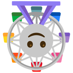 upside-down face and ferris wheel