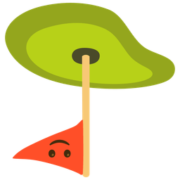 upside-down face and flag in hole