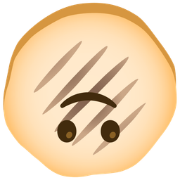 upside-down face and flatbread