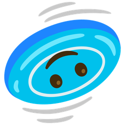 upside-down face and flying disc