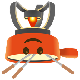 upside-down face and fondue