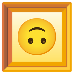 upside-down face and framed picture