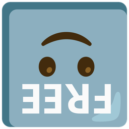 upside-down face and FREE button
