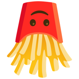 upside-down face and french fries