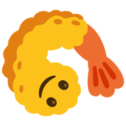 upside-down face and fried shrimp