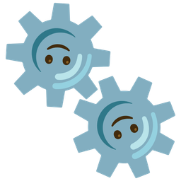 upside-down face and gear