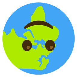 upside-down face and globe showing Europe-Africa