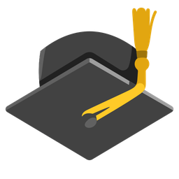 upside-down face and graduation cap