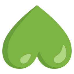 upside-down face and green heart