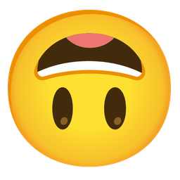 Upside-down face and Grinning face with big eyes