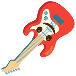 upside-down face and guitar