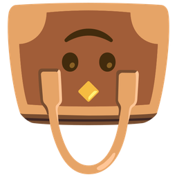 upside-down face and handbag