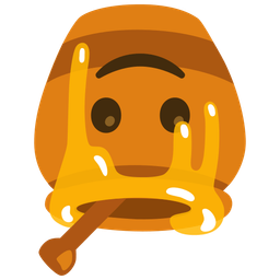 upside-down face and honey pot