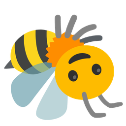 upside-down face and honeybee