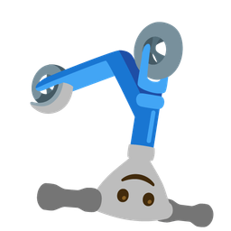 upside-down face and kick scooter