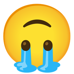 upside-down face and loudly crying face