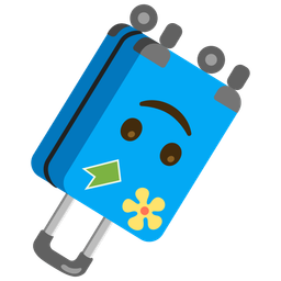 upside-down face and luggage