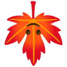 upside-down face and maple leaf