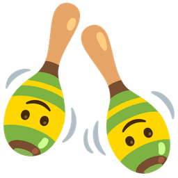 upside-down face and maracas