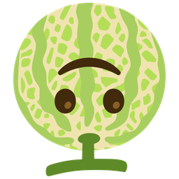 upside-down face and melon