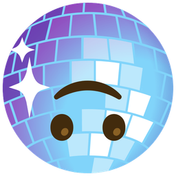 upside-down face and mirror ball