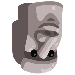 upside-down face and moai