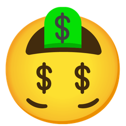 Upside-down face and Money-mouth face