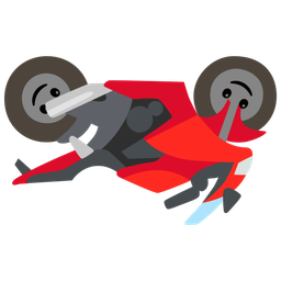 upside-down face and motorcycle