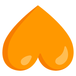 upside-down face and orange heart