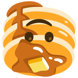 upside-down face and pancakes