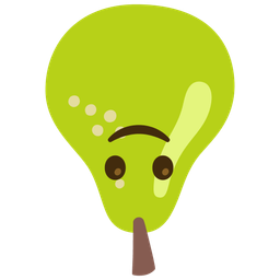 upside-down face and pear