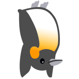 upside-down face and penguin