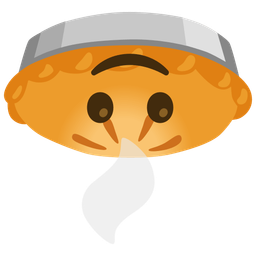 upside-down face and pie